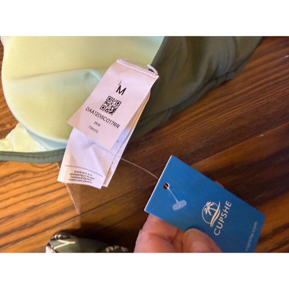 NWT Cupshe Crisscross Back Cutout Ruched Double Strap Tankini Size M - Picture 7 of 14